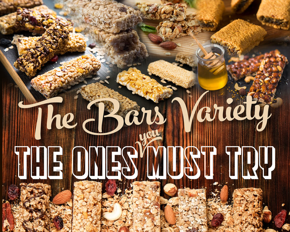Niro close-up of bar texture revealing nuts and seeds for crunchy taste benefit