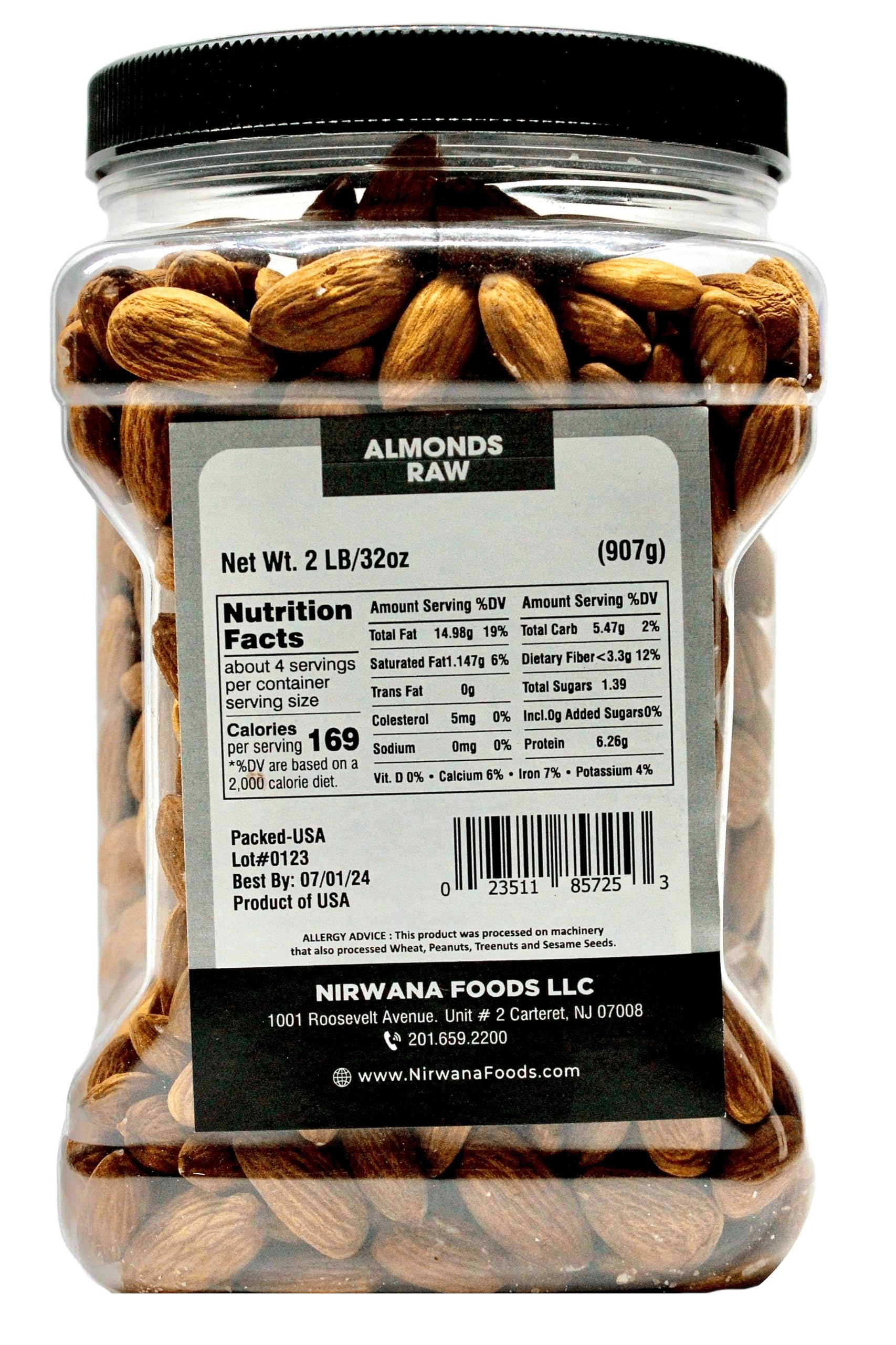 Nirwana raw almonds close-up texture highlighting crunch and freshness