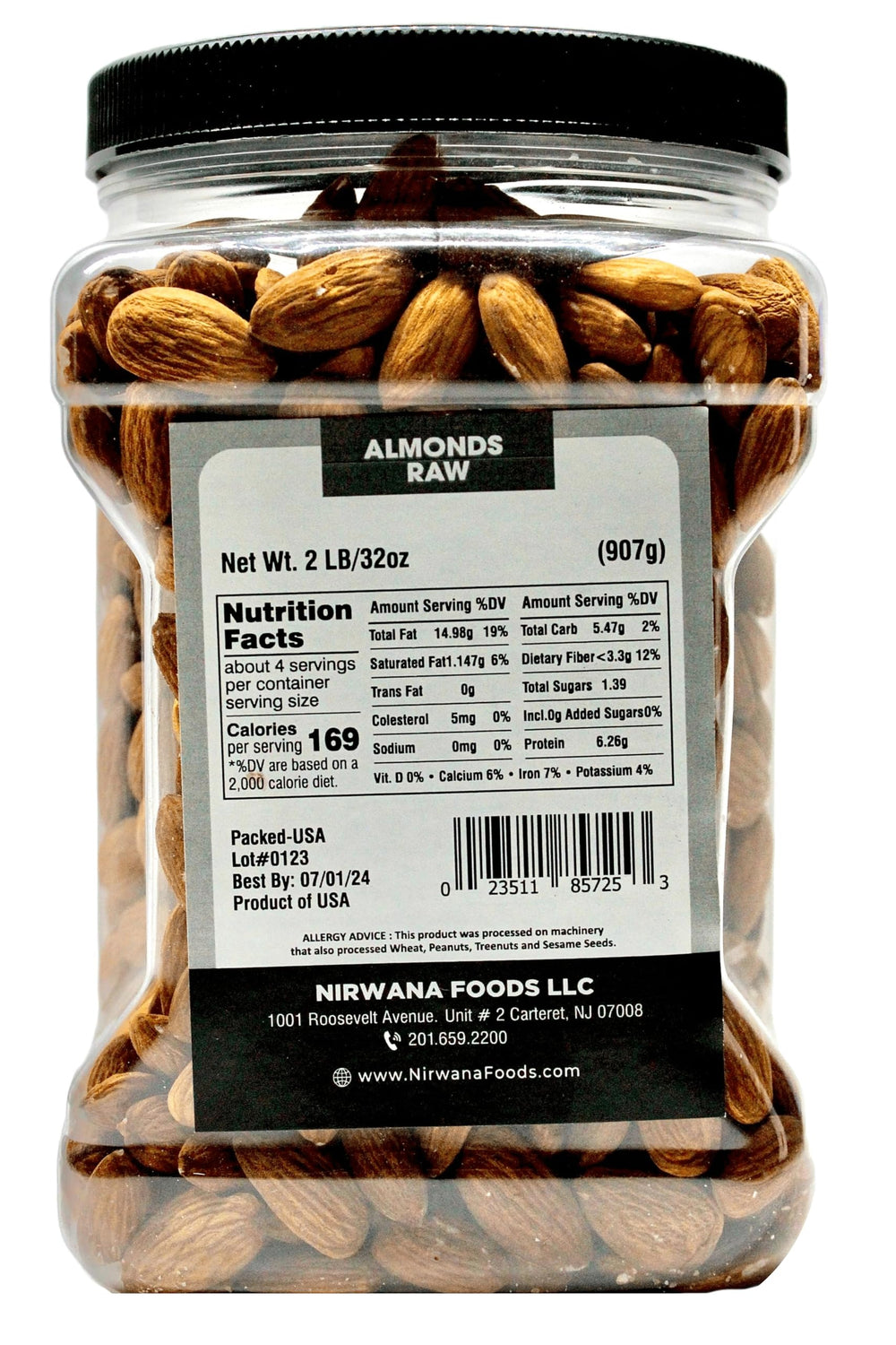 Nirwana raw almonds close-up texture highlighting crunch and freshness