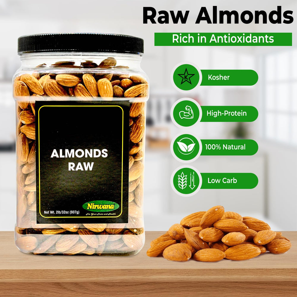 Nirwana raw almonds in a bowl ready to snack with quick convenience