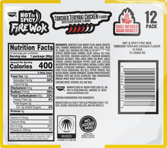 Nissin Fire Wok close-up of noodles with visible chili flakes for bold heat