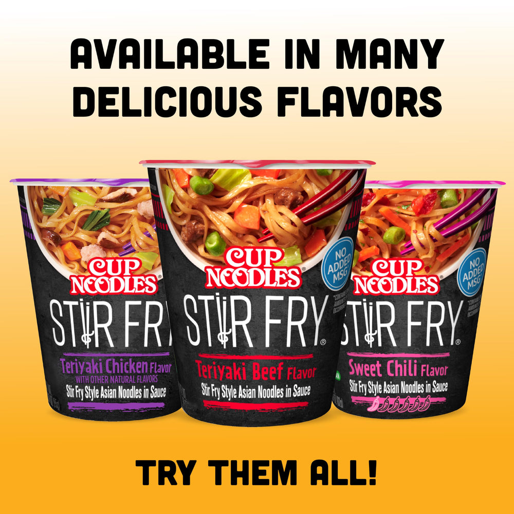 NISSIN cup in hand for scale showing compact, portable meal convenience