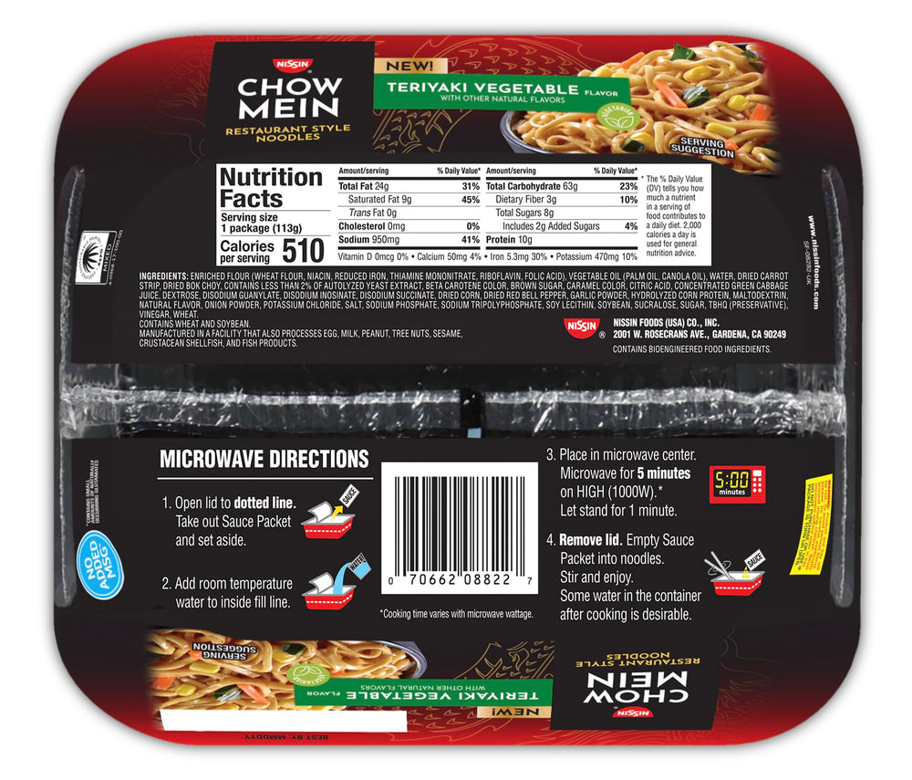 NISSIN open tray with sauce packet demonstrating simple microwave preparation benefit