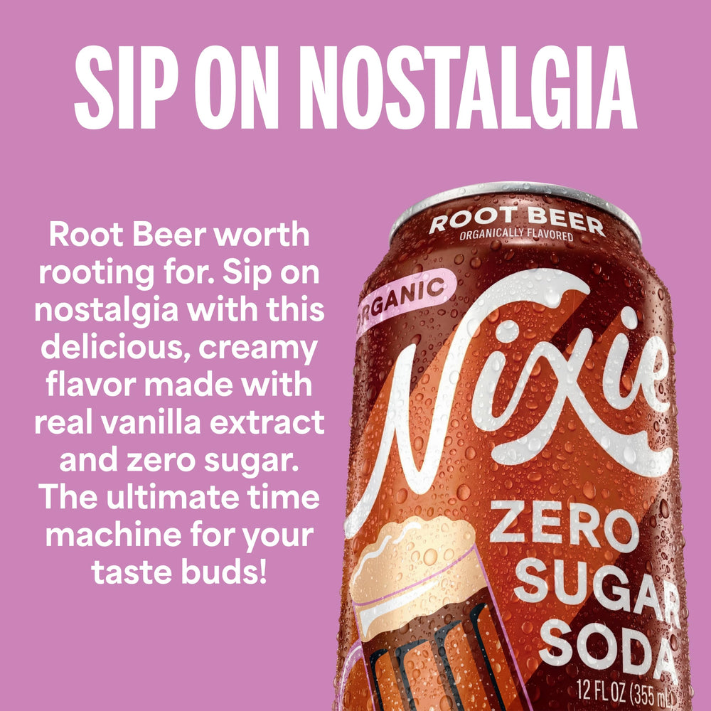 Nixie root beer foam texture close-up emphasizing creamy flavor benefit