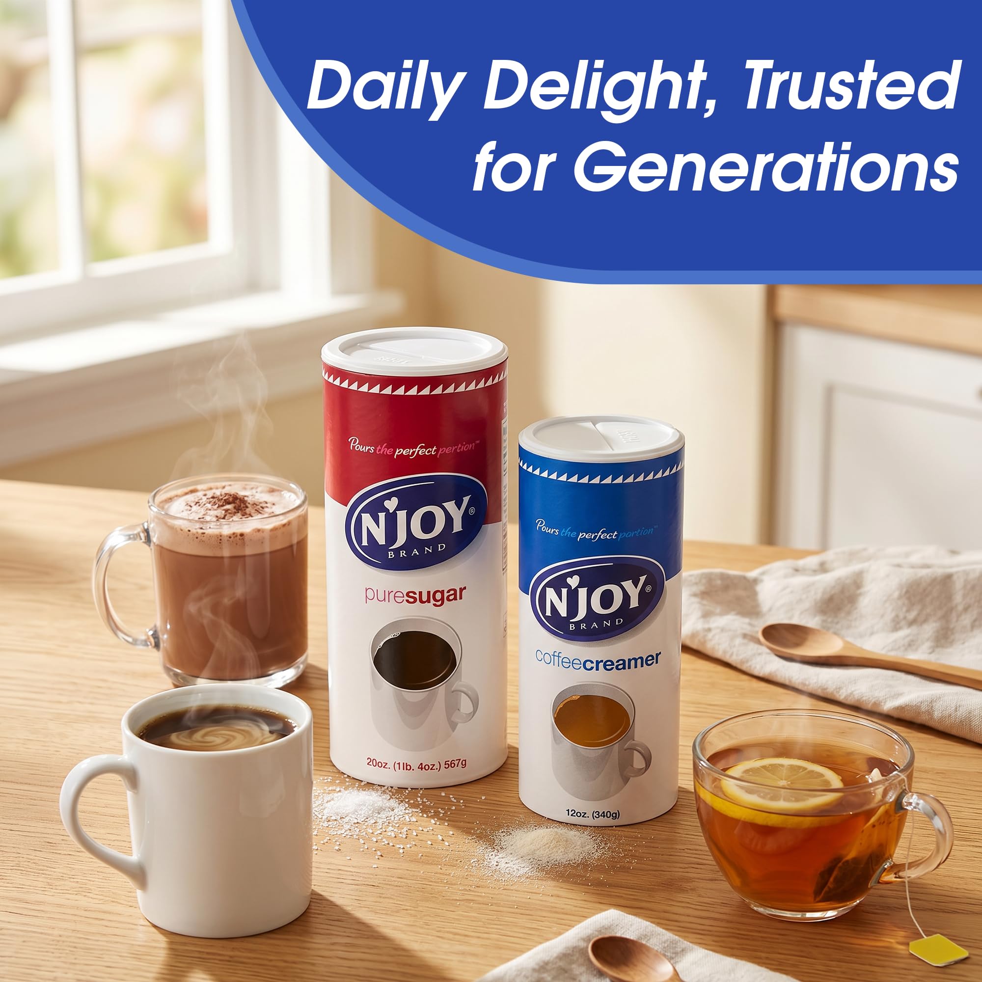 N'Joy six canisters grouped to show multipack convenience benefit
