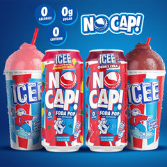 NO CAP! close-up of can carbonation texture highlighting fizz and refreshing mouthfeel benefit