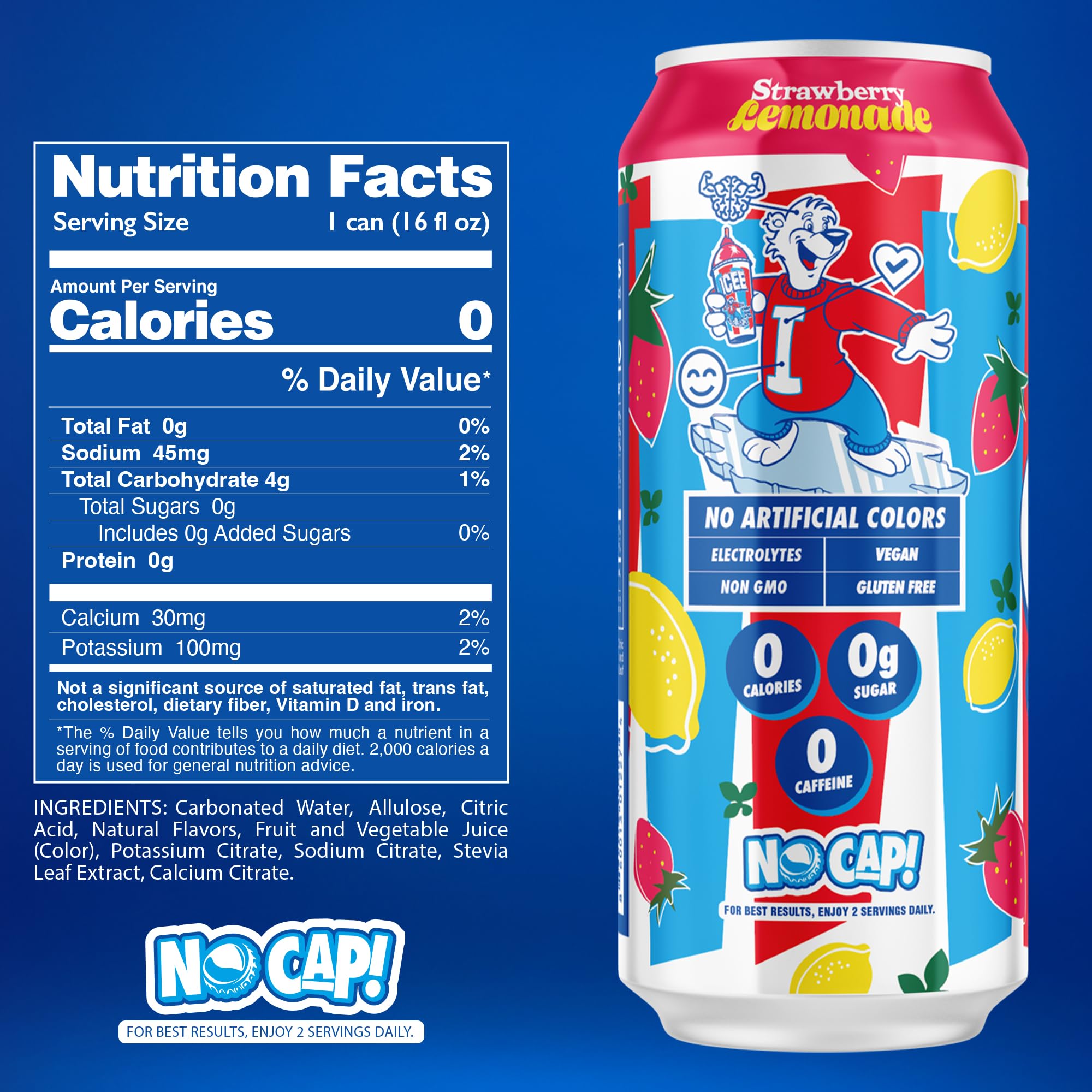 NO CAP! hand holding a single can for scale showing portable, on-the-go convenience
