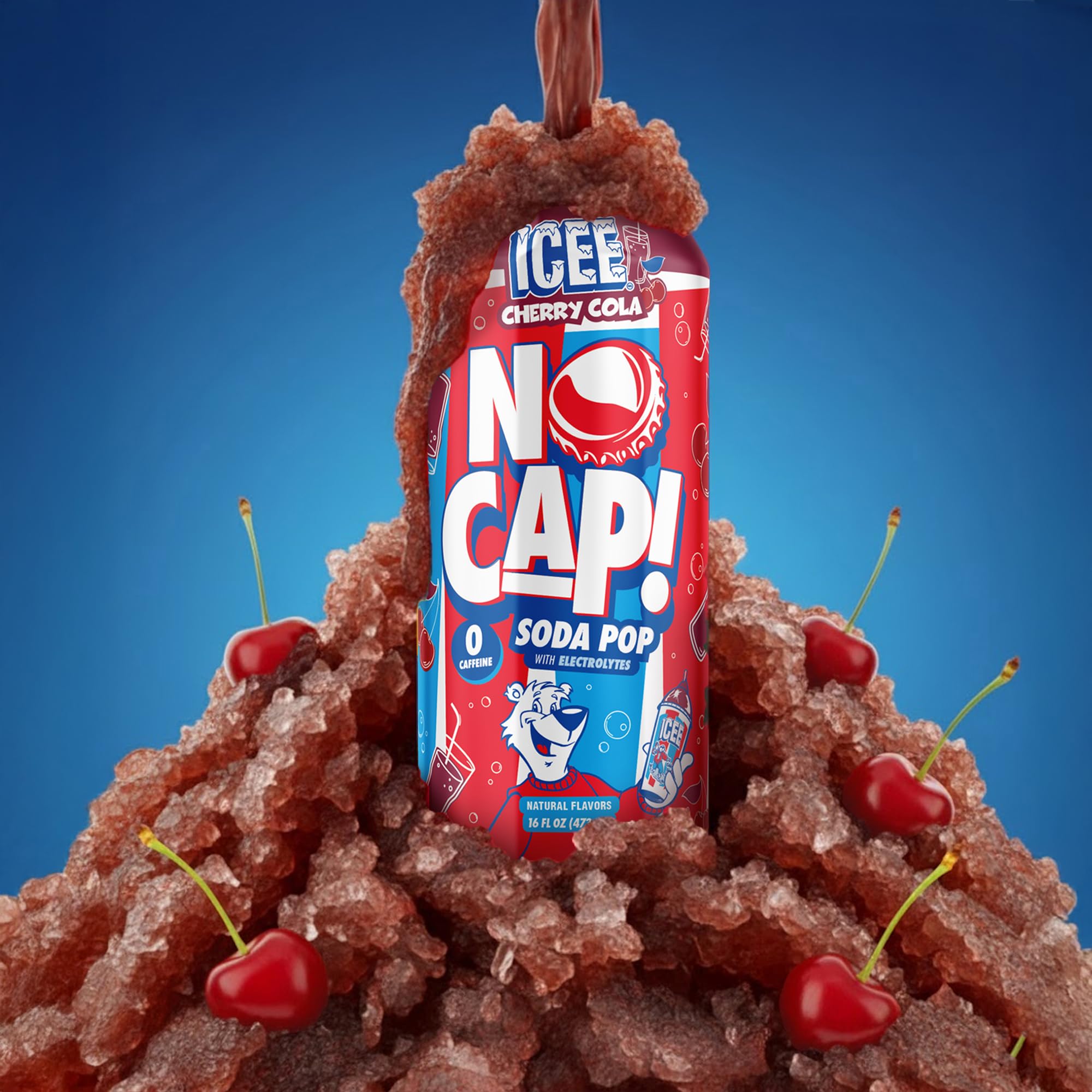 NO CAP! stacked cans displaying clean labels and natural-flavor messaging for easy selection