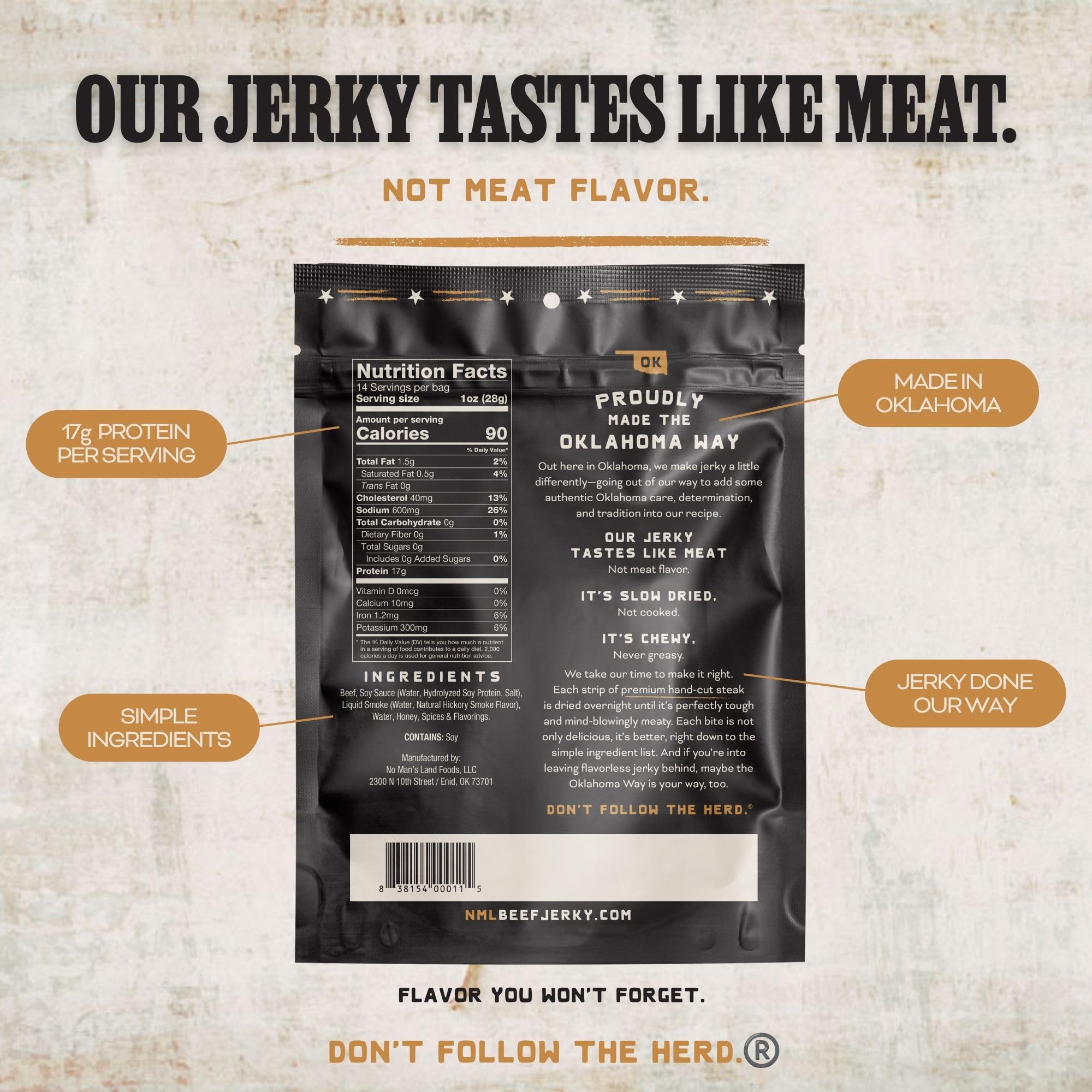 No Mans Land texture cross section showing dense slow-dried meat and concentrated flavor
