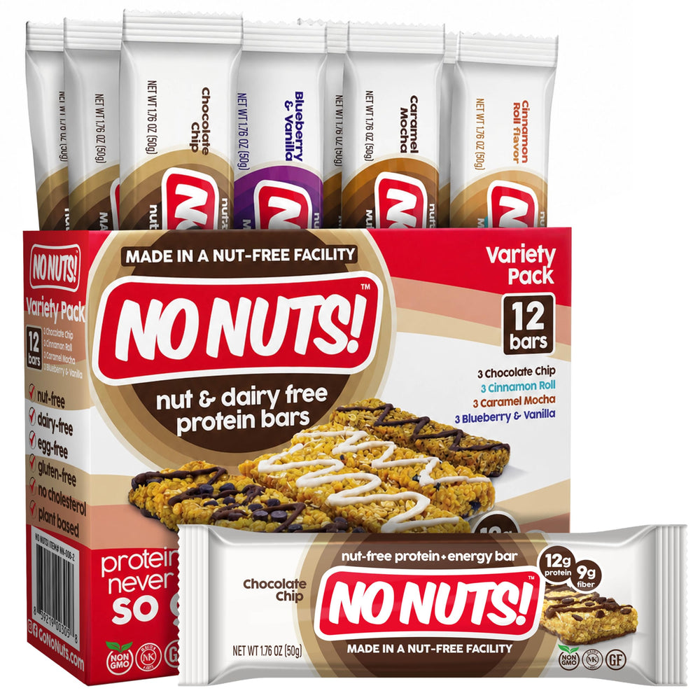 No Nuts! bar beside smartphone for size comparison showing portable, pocketable snack