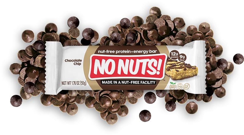 No Nuts! unwrapped bar on a plate showing chewiness and portable energy