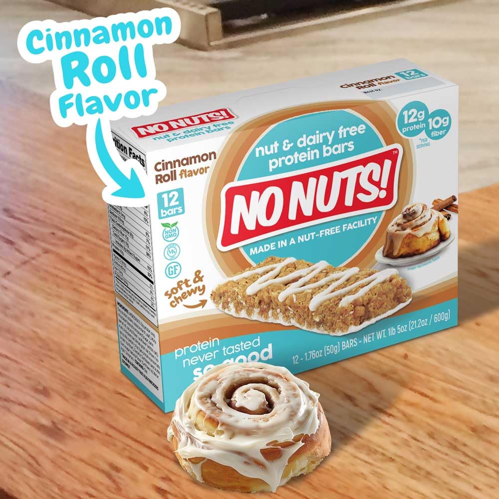 No Nuts! twelve individually wrapped bars ready for convenient transport benefit