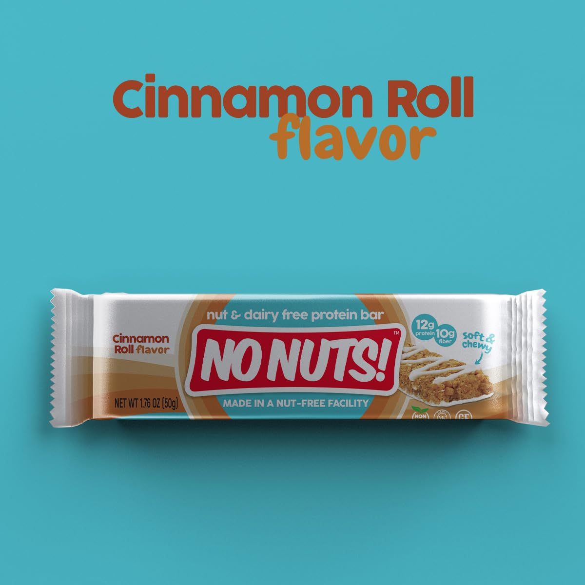 No Nuts! bar beside coffee showing ideal morning snack pairing benefit