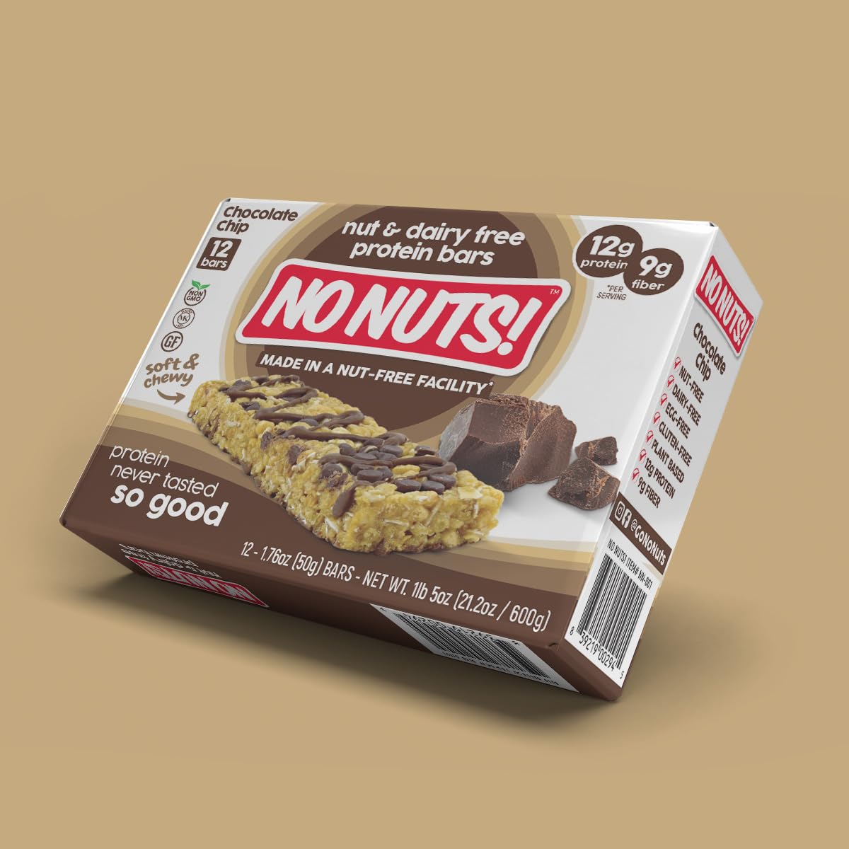 No Nuts! packaging labels showing nut-free and kosher certifications for safety