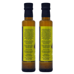 Noah's Ark bottle label close-up highlighting cold pressed, Arbequina, and high polyphenols