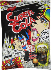 ノーベル Nobel close-up of candy texture showing sour powder and fizzy center that delivers sparkling cola taste