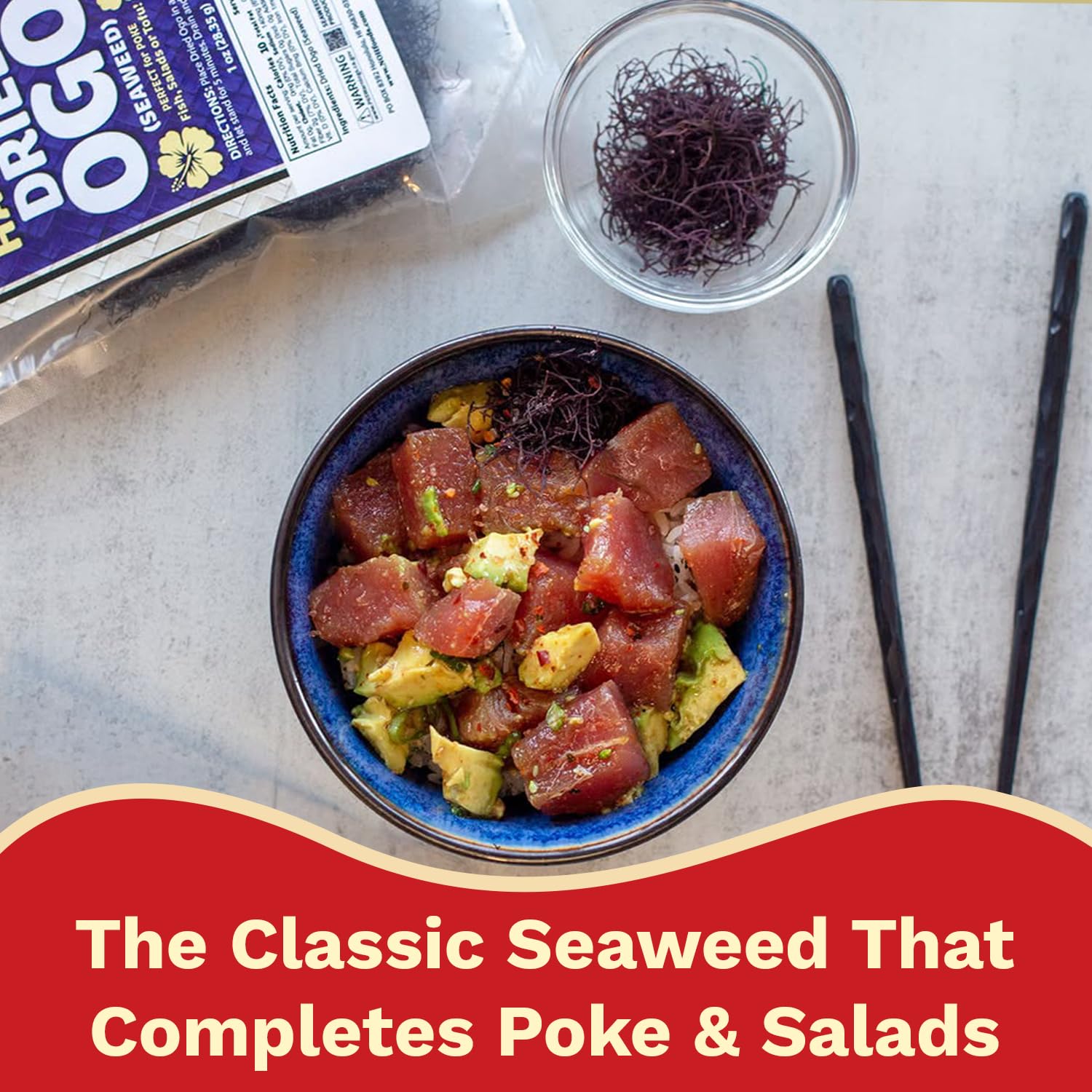 NOH Foods ogo mixed into poke bowl, adds authentic Hawaiian texture