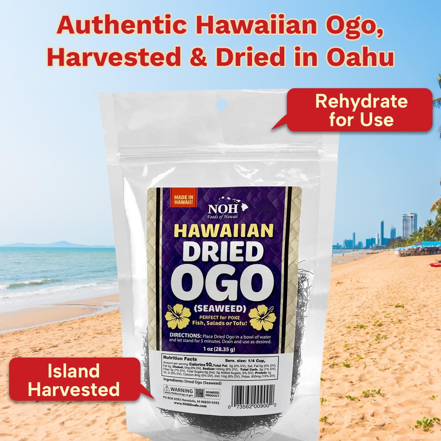 NOH Foods rehydrated ogo in bowl ready to use, quick five-minute prep