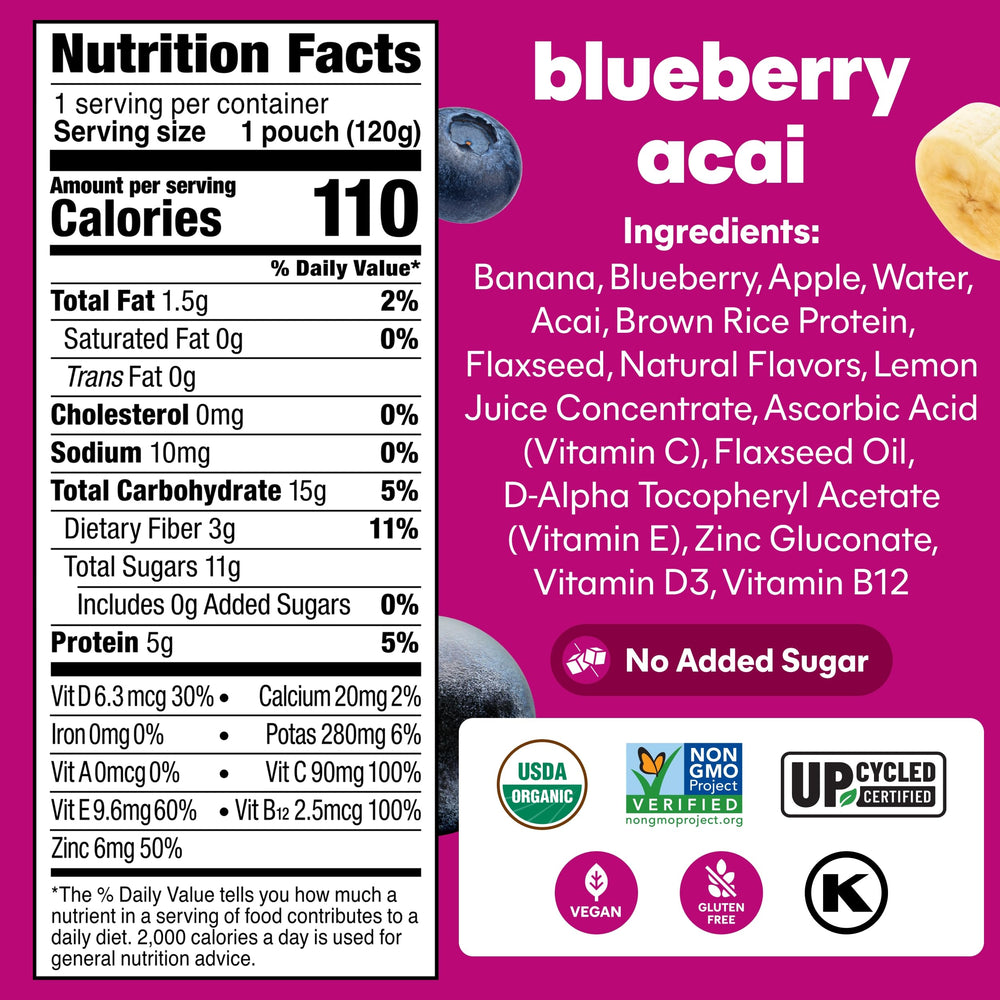 NOKA close-up texture of smoothie pouch highlighting smooth consistency