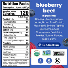 NOKA pouch close-up illustrating smooth texture and bright blueberry-beet color
