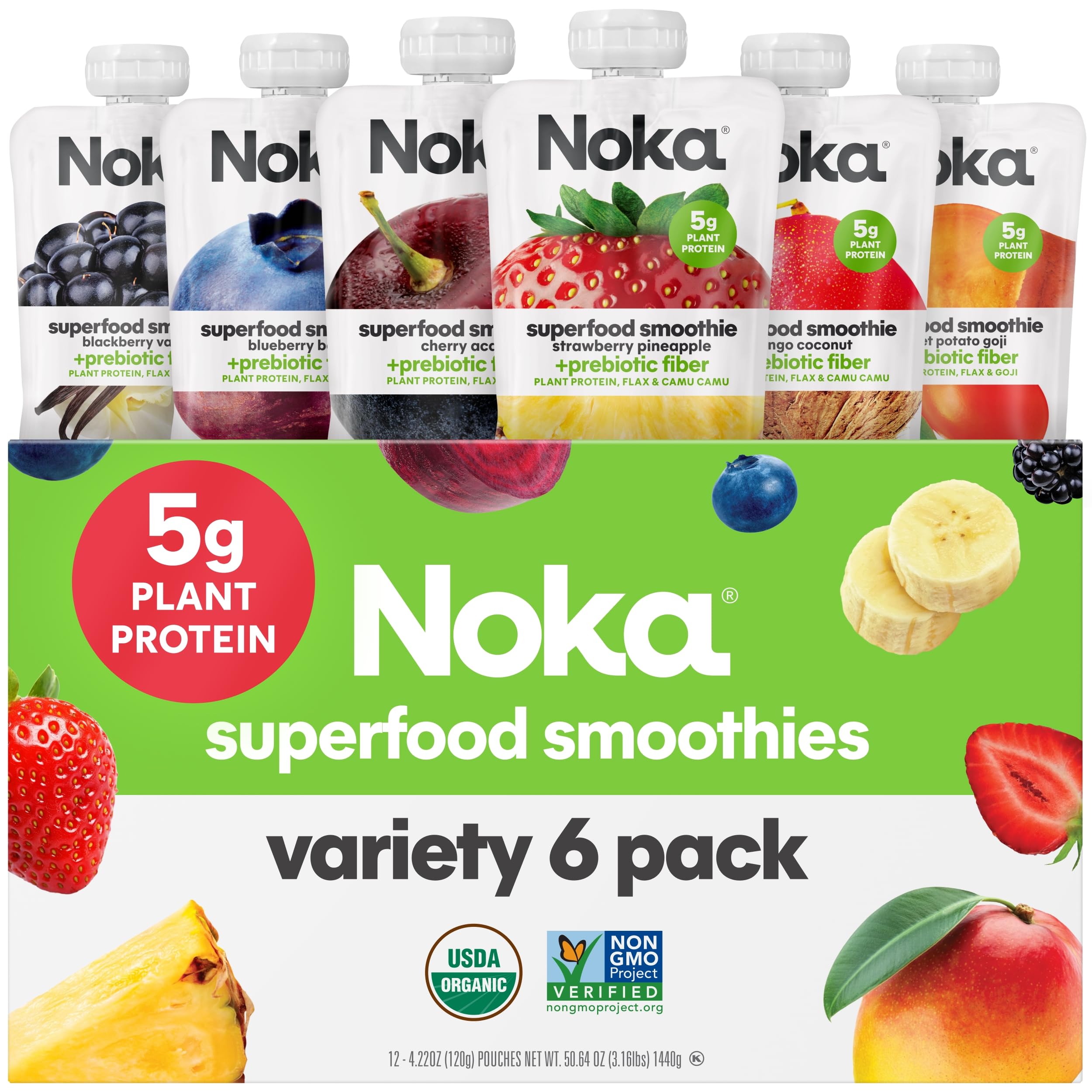 NOKA front packaging 6pk showing variety and grab-and-go convenience