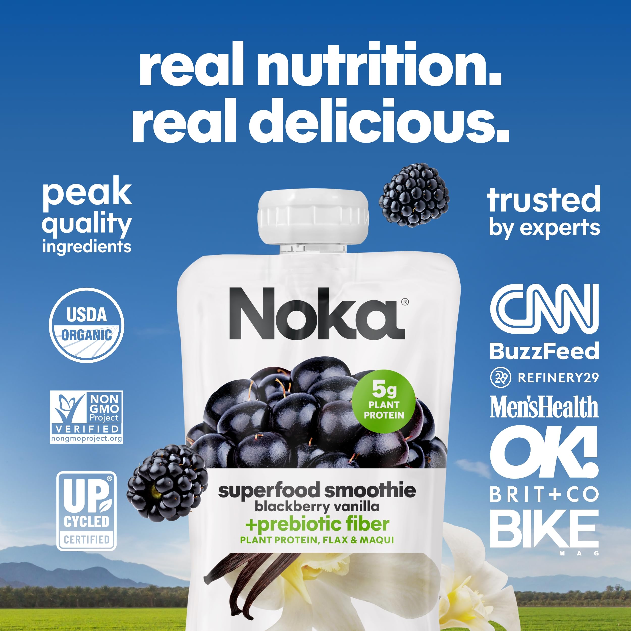 NOKA pouch tucked into hiking backpack showing portable trail snack benefit