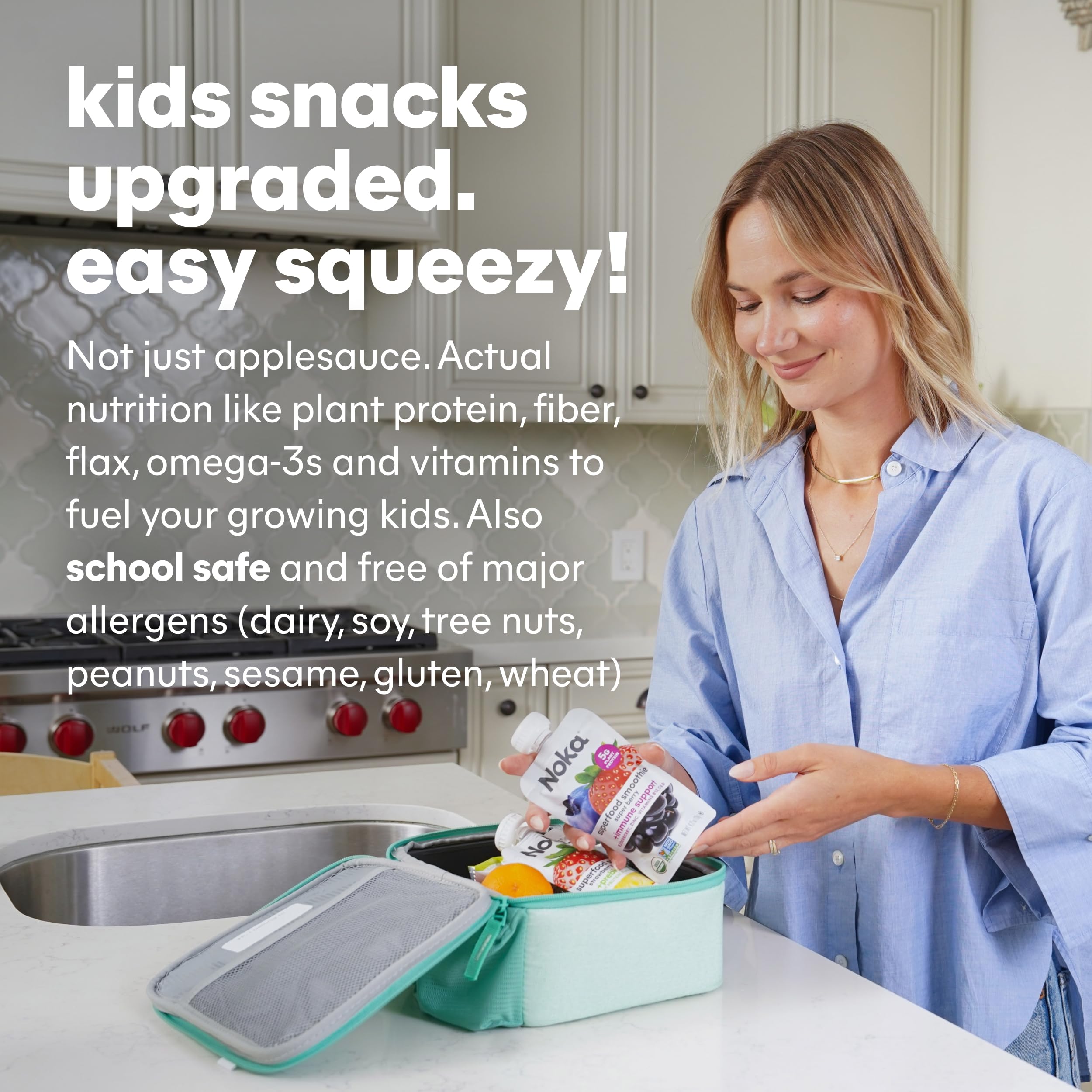 NOKA label ingredients list showing organic and clean formula
