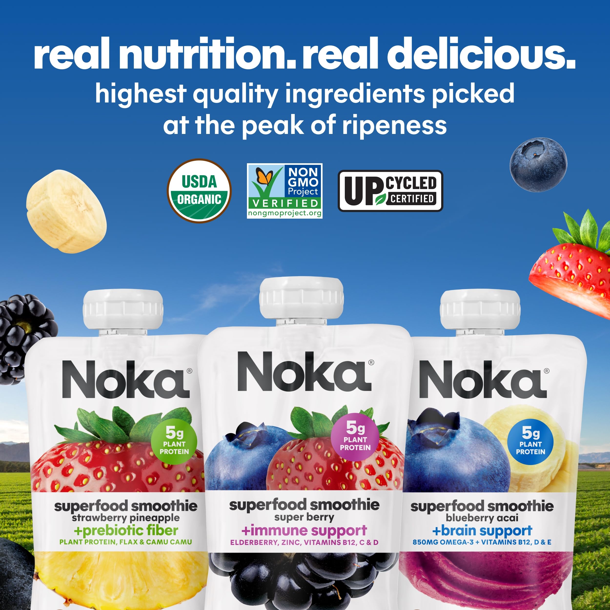 NOKA pouch in backpack showing travel-ready snack benefit