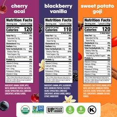 NOKA pouch texture and flaxseed detail emphasizing fiber content