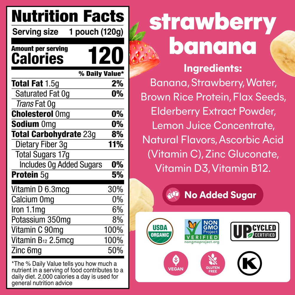 NOKA close-up of pouch texture highlighting organic fruit pieces