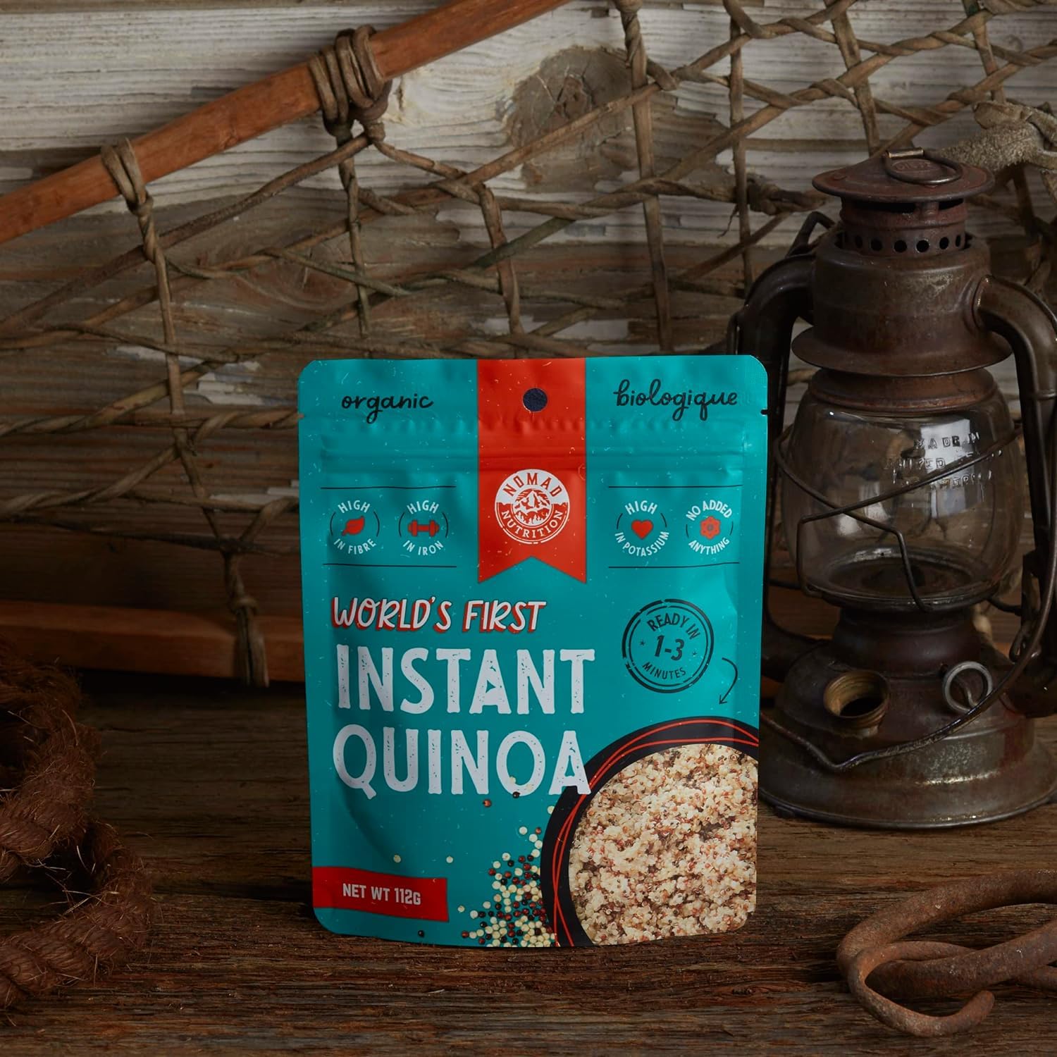Nomad Nutrition pack inside backpack showing compact lightweight convenience