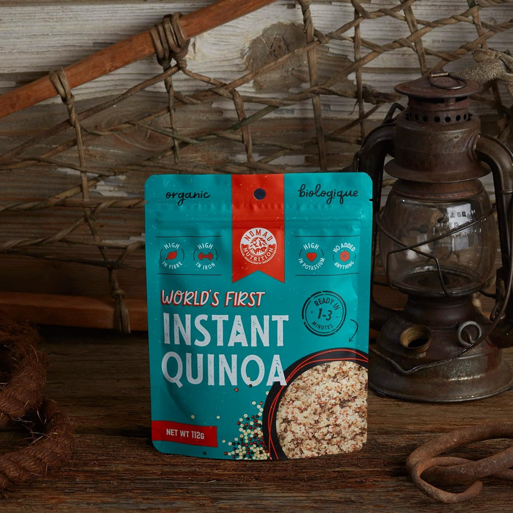 Nomad Nutrition pack inside backpack showing compact lightweight convenience