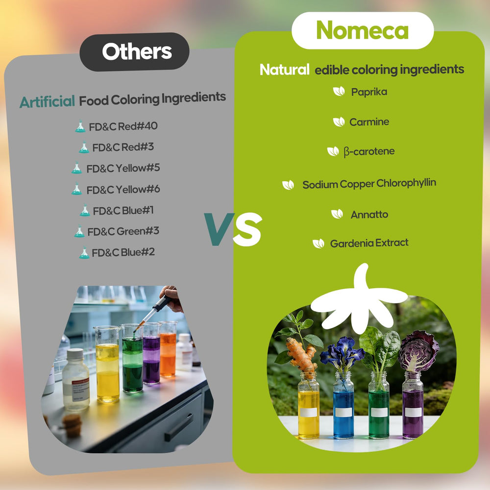 Nomeca bottles held in hand showing scale and convenient dropper benefit