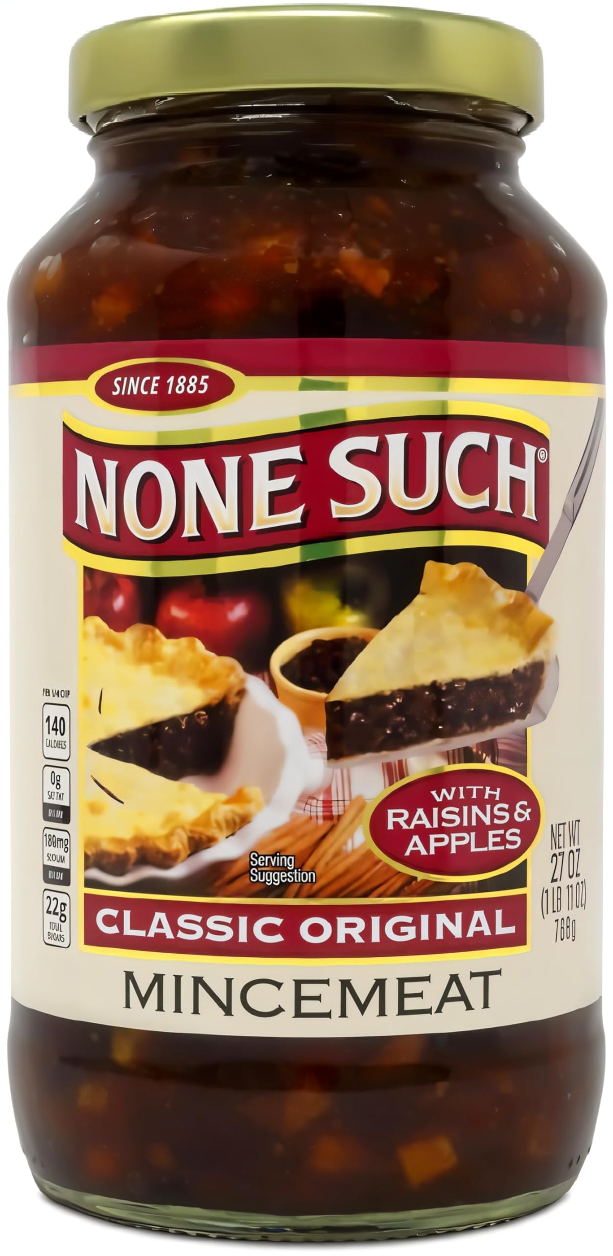 None Such front packaging showing 27 oz jar and classic label for easy recognition