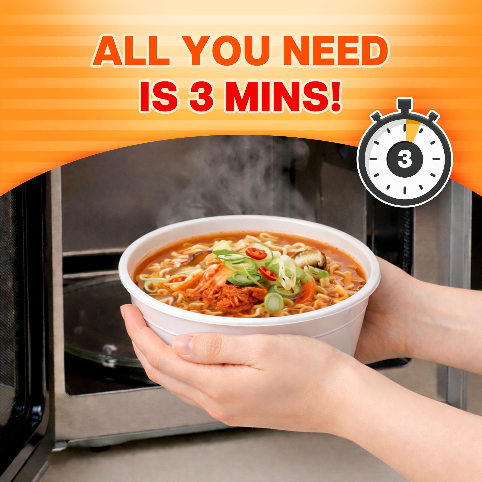 Nongshim bowl held in hand to show 3.03 oz single-serve scale and portability