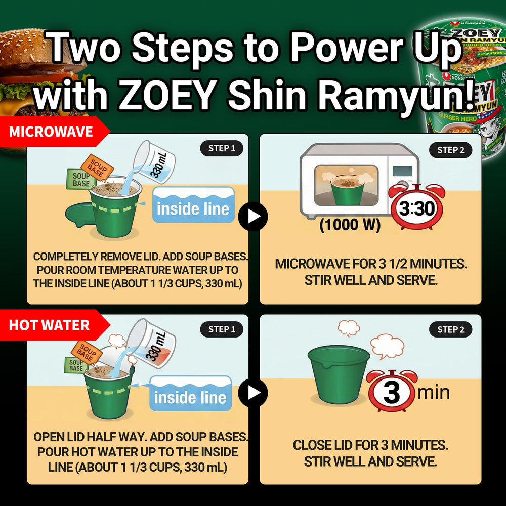 Nongshim Burger Hero served in a bowl on a table, ideal for a satisfying quick meal