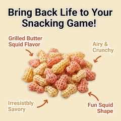 Nongshim cuttlefish-shaped cracker detail holding seasoning for bold flavor