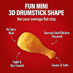 Nongshim Dakdari Drumpops close-up texture highlighting airy crisp