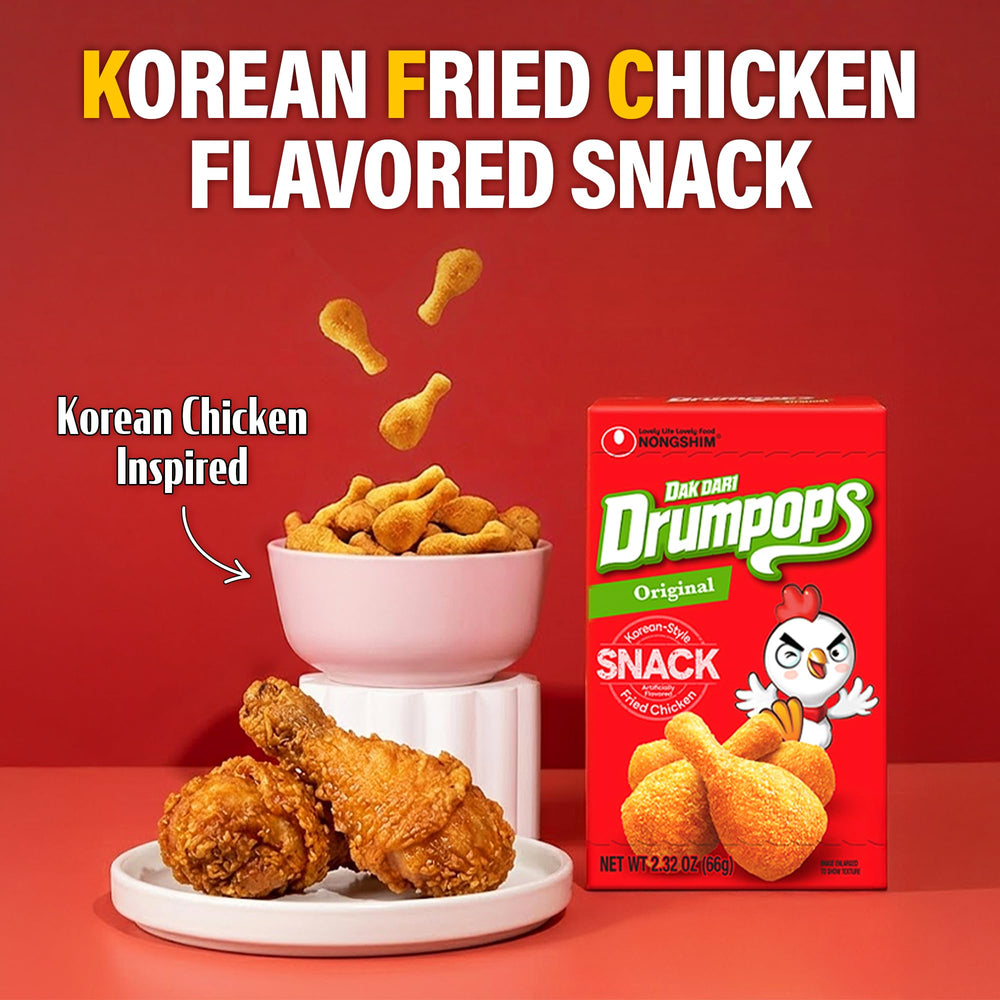 Nongshim Dakdari Drumpops individual carton ready for single-serve benefit