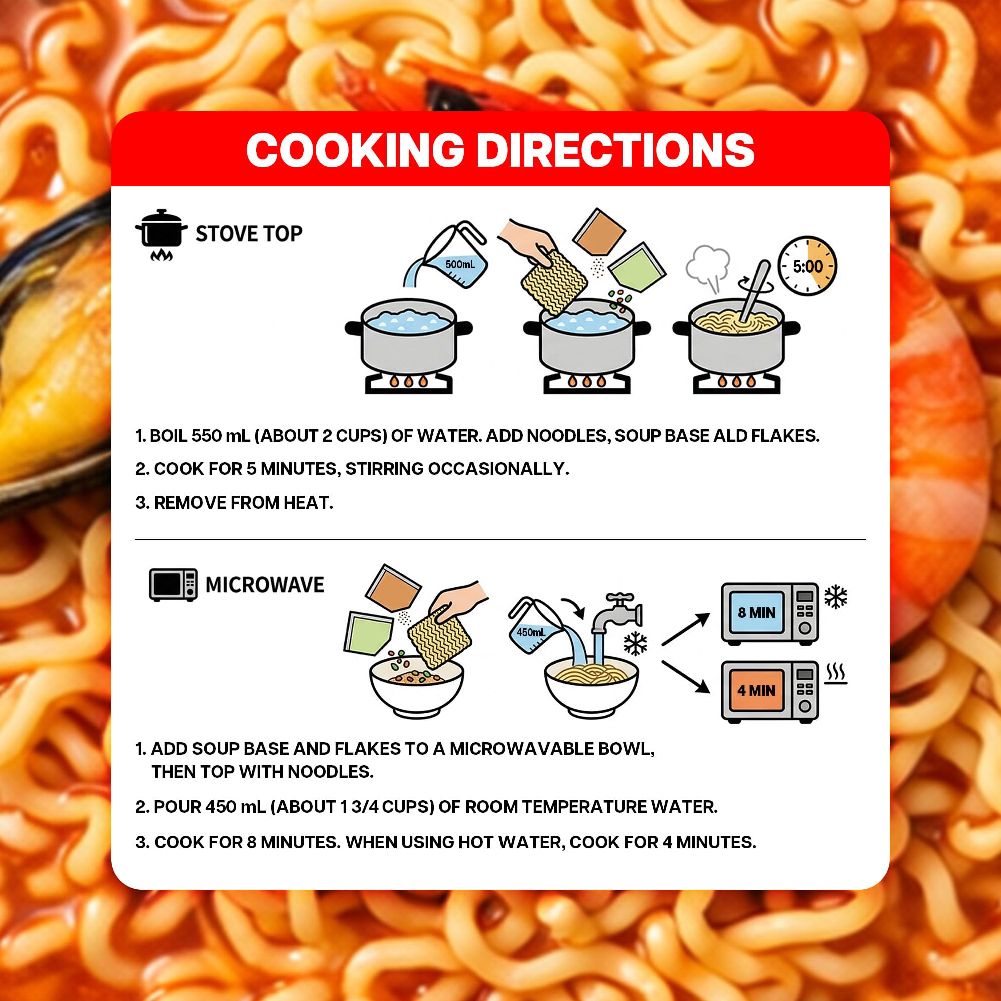 Nongshim Neoguri dried vegetable and seafood flakes detail for extra texture