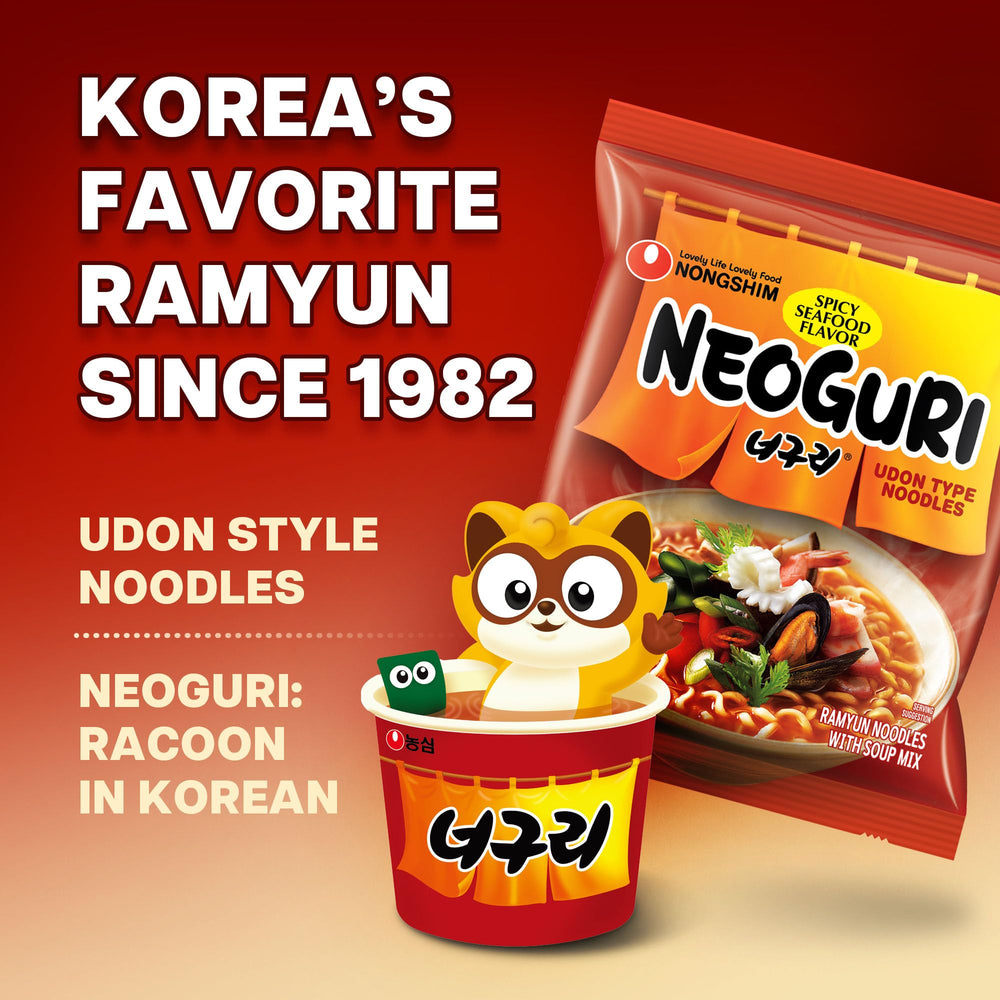 Nongshim Neoguri served in a bowl in lifestyle scene for satisfying meal