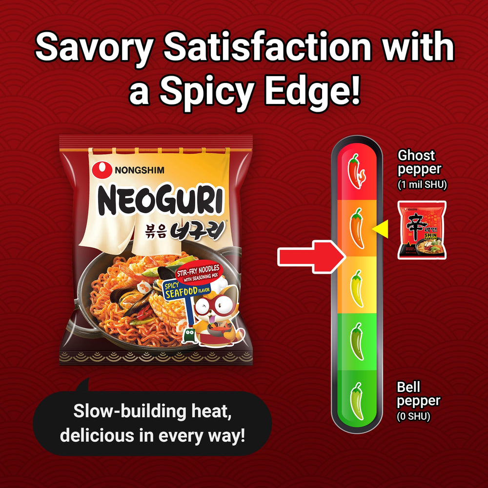 Nongshim Neoguri served with shrimp topping showing how protein enhances seafood taste