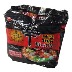 Nongshim Shin Black served bowl in kitchen lifestyle scene shows hearty, quick meal