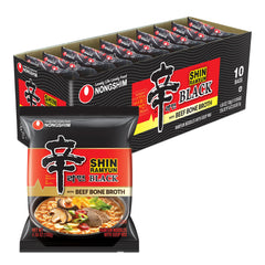 Nongshim Shin Ramyun Black front packaging showing bold branding and product benefit