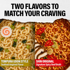 Nongshim Shin Ramyun steaming broth close-up highlighting bold, spicy flavor