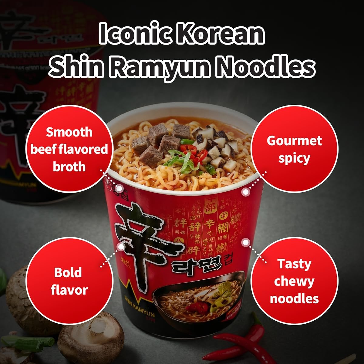 Nongshim cup in microwave showing microwave-safe container and fast hot-meal benefit