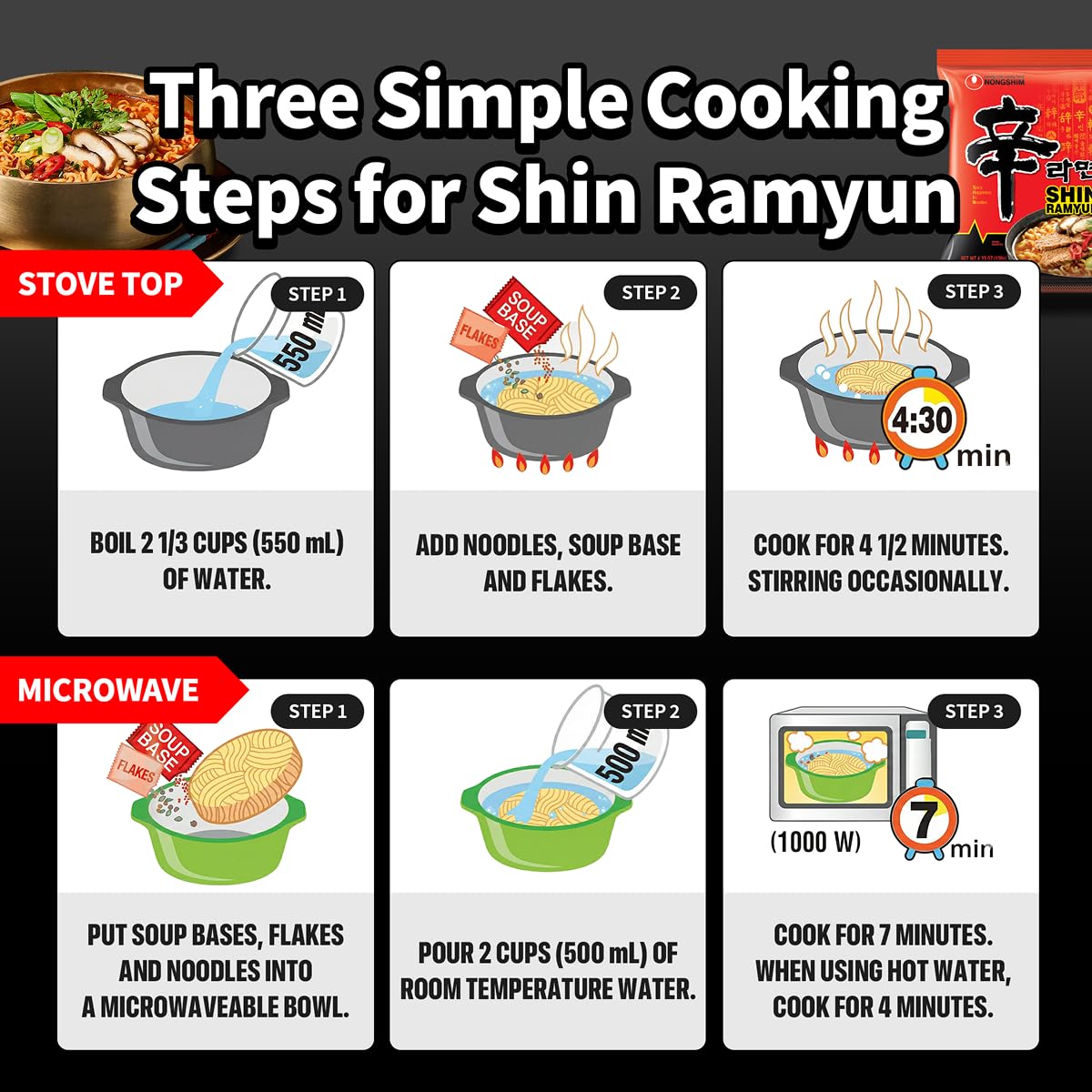 Nongshim Shin Ramyun serving with egg demonstrating easy meal upgrade