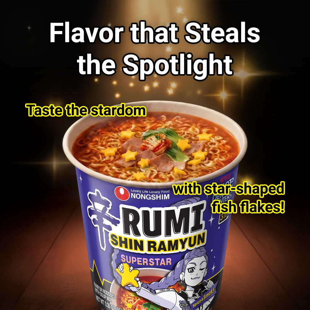 Nongshim Shin Ramyun Superstar cup microwaving demonstrating simple, no-dish preparation