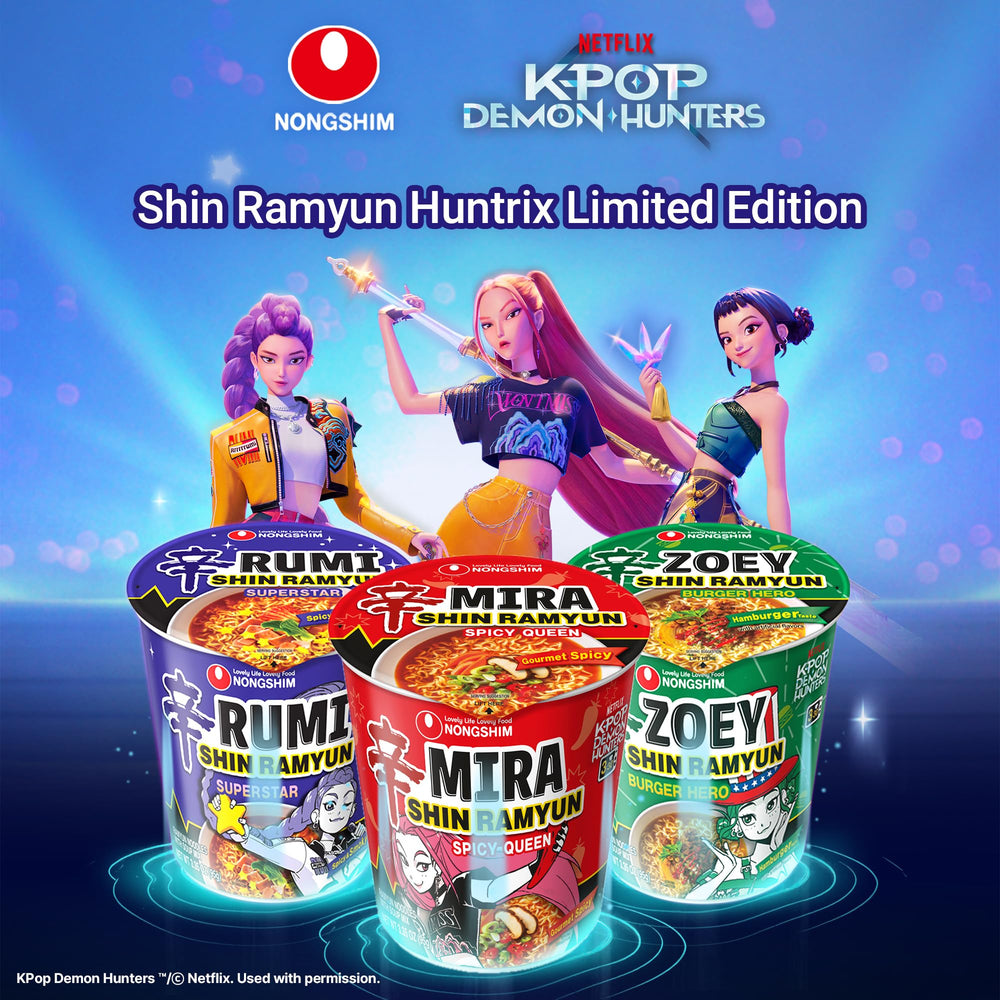 Nongshim cup on desk as a quick office lunch providing bold flavor
