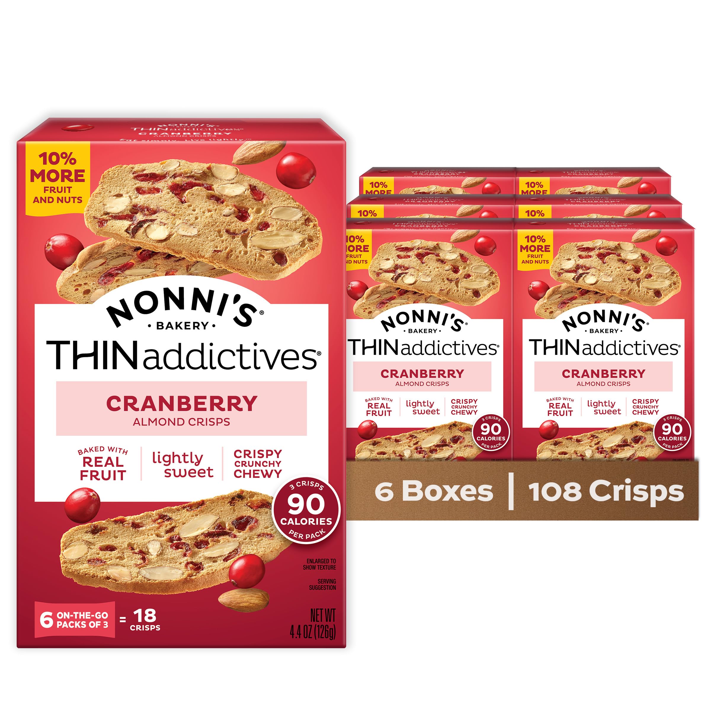 Nonni's front packaging showing six boxes and value pack convenience